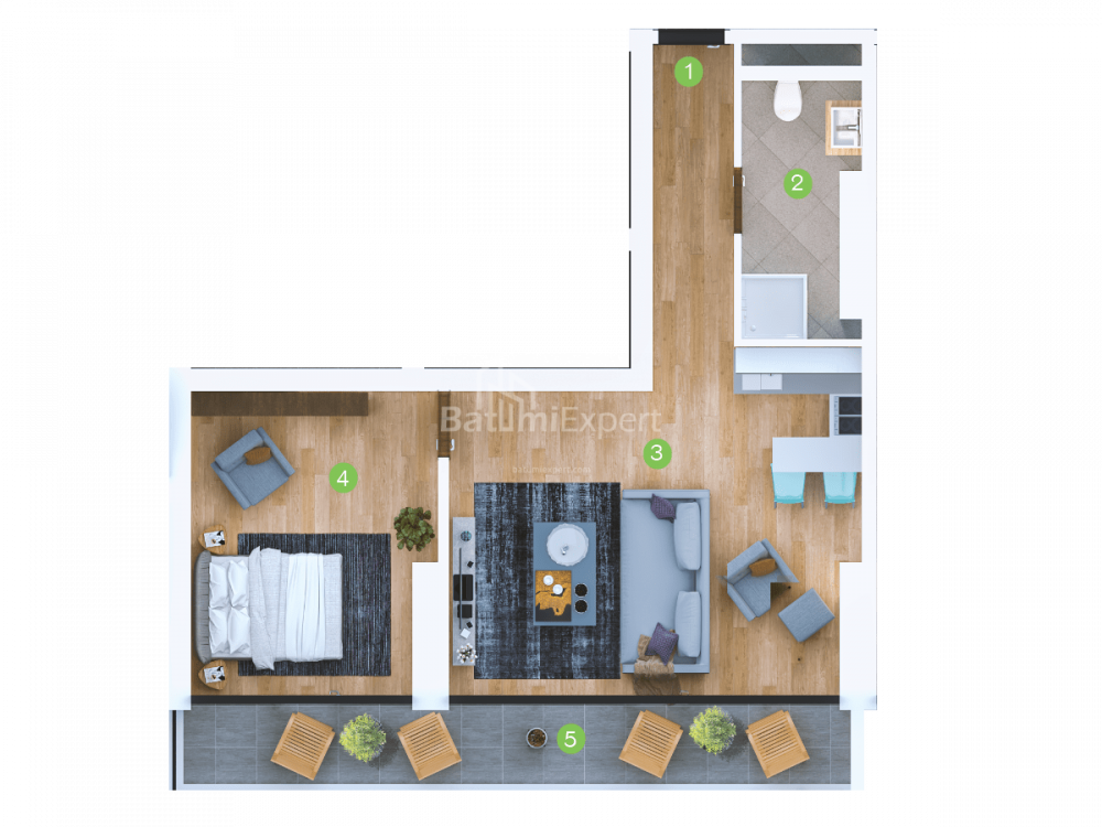 Квартира 61 м² - Шерифа Хімшіашвілі, Батумі, Грузія