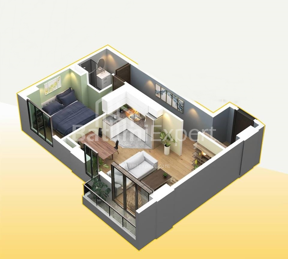 Об'єкт, що будується 75.4 м² - Хайдара Абашидзе, Батумі, Грузія