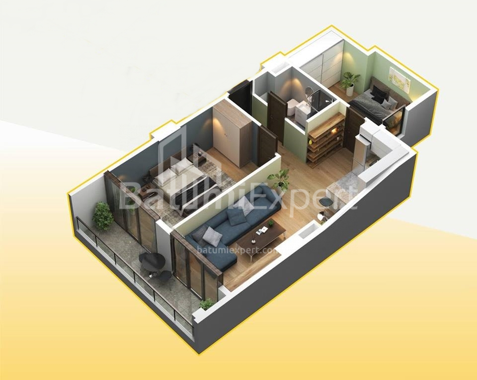 Об'єкт, що будується 75.4 м² - Хайдара Абашидзе, Батумі, Грузія