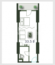 Квартира 1-комн 33.5 м² - Шерифа Хімшіашвілі, Батумі
