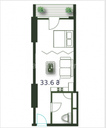 Квартира 1-комн 33.6 м² - Шерифа Хімшіашвілі, Батумі