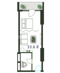 Квартира 33.6 м² - Шерифа Хімшіашвілі, Батумі, Грузія