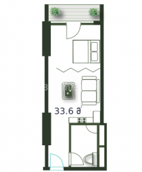 Квартира 1-комн 33.6 м² - Шерифа Хімшіашвілі, Батумі