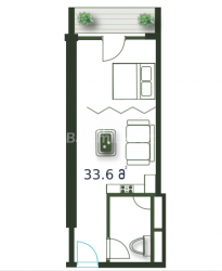 Квартира 33.6 м² - Шерифа Хімшіашвілі, Батумі, Грузія