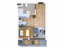 Квартира 1-комн 33.8 м² - Шерифа Хімшіашвілі, Батумі
