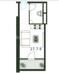 Квартира 1-комн 27.7 м² - Шерифа Хімшіашвілі, Батумі