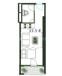 Квартира 1-комн 33.5 м² - Шерифа Хімшіашвілі, Батумі