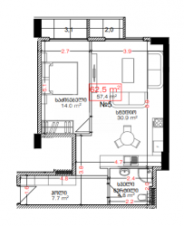 Об'єкт, що будується 2-комн 62.5 м² - Леха і Марії Качинських, Батумі