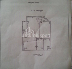 Квартира 3-комн 74 м² - Тбел-Абусерідзе, Батумі