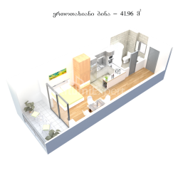 Квартира 1-комн 42 м² - Андрея Первозванного, Кваріаті